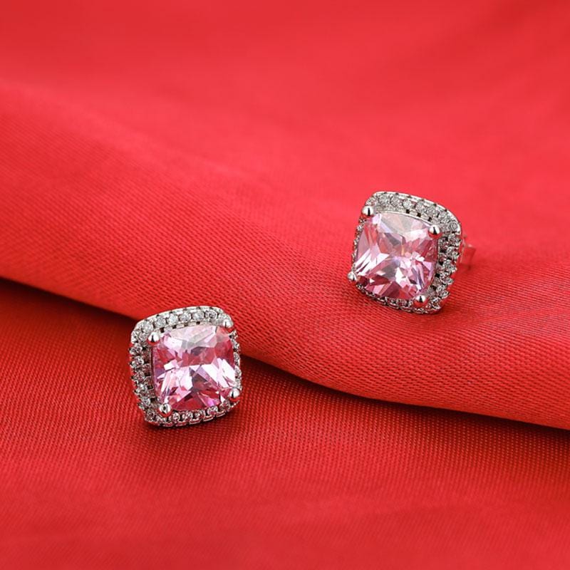 925 Sterling Silver cushion cut zircon Jewelry set