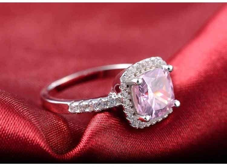 925 Sterling Silver cushion cut zircon Jewelry set