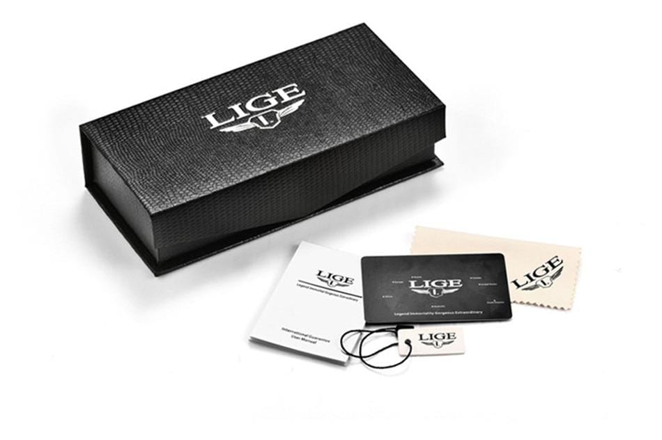 LIGE 2020 New Fashion Men's Watches with Stainless Steel Top
