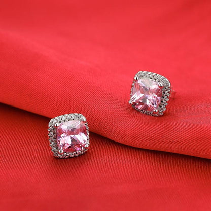 925 Sterling Silver cushion cut zircon Jewelry set